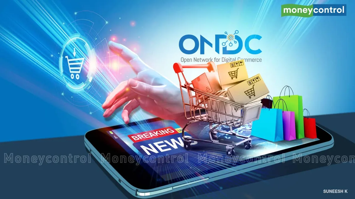 Moneycontrol article artwork on ONDC and e-commerce.